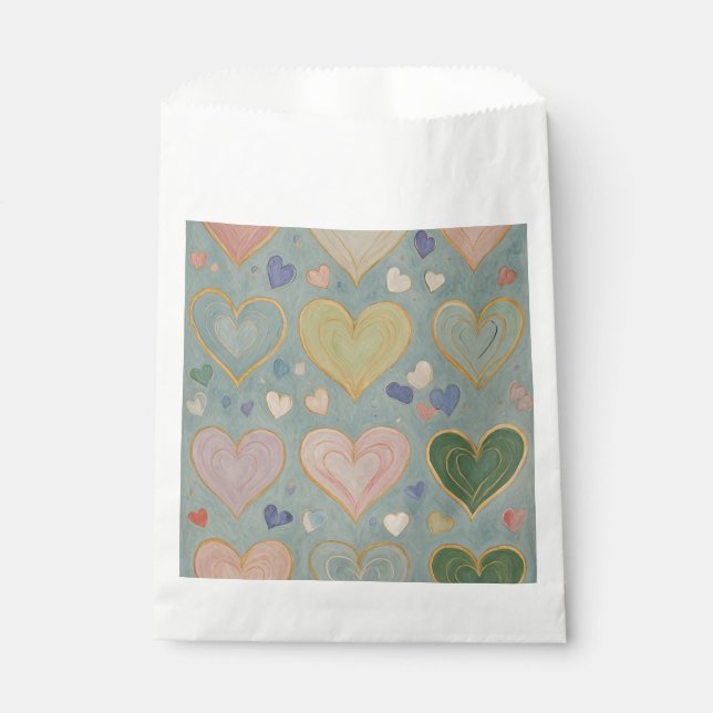 Bolsa De Papel Tapiz del corazón Pastel (Anverso)