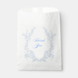 Bolsa De Papel Tarjeta de agradecimiento floral azul