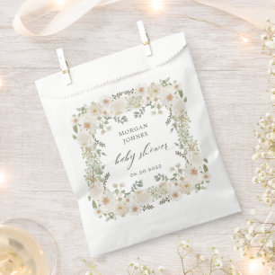 Bolsa De Papel tarjetas de regalo elegantes de flores de marfil p