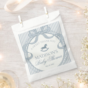 Bolsa De Papel Tarta de Caballo de Balanza con Lazo Coquette Azul