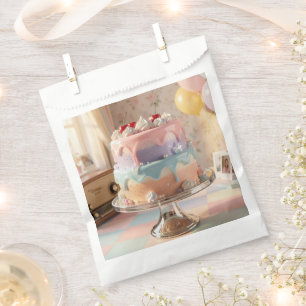 Bolsa De Papel Tarta de Cumpleaños de Vidrio Pastel con Cerezas