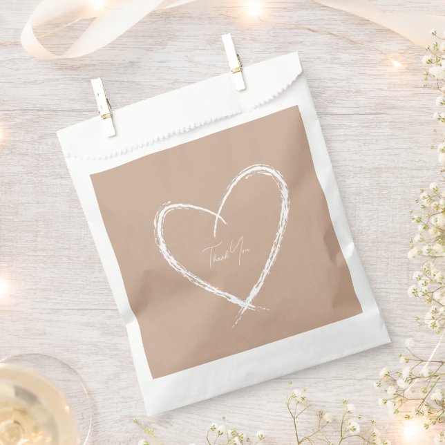 Bolsa De Papel Taupe de ducha de novia blanca personalizada (Cortado)