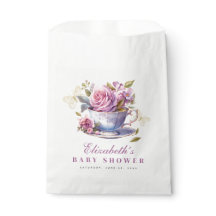 Taza de Té Floral de Lavanda para Baby Shower