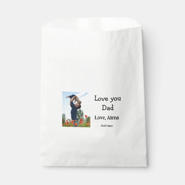 Bolsa De Papel Te amo el día de papá padre elegante agregar texto (Anverso)