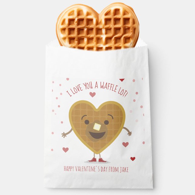 Bolsa De Papel Te Amo Un Waffle Lot Heart Kids Valentine (Subido por el creador)