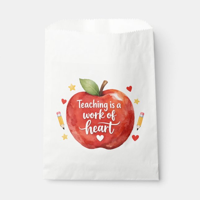 Bolsa De Papel Teaching Is a Work of Heart Teacher Favor Bags (Anverso)