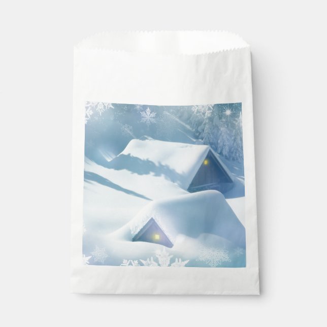 Bolsa De Papel Techo de nieve en un bosque (Anverso)