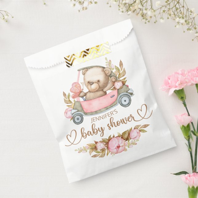 Bolsa De Papel Teddy Bear Baby Bear Baby Shower Floral (Sellado)