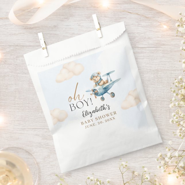 Bolsa De Papel Teddy Bear Baby Shower Boy party (Cortado)