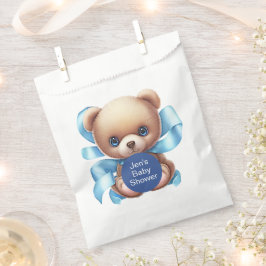 Bolsa De Papel Teddy Bear Blue Baby Shower