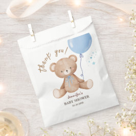Bolsa De Papel Teddy Bear Blue Balloon Boy Baby Shower