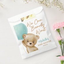 Teddy Bear Blue Podemos Esperar Baby Shower