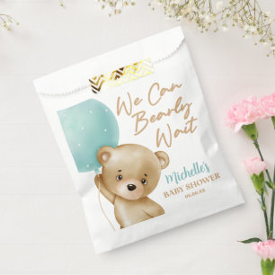 Bolsa De Papel Teddy Bear Blue Podemos Esperar Baby Shower