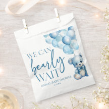 Teddy Bear Blue Podemos Esperar Baby Shower