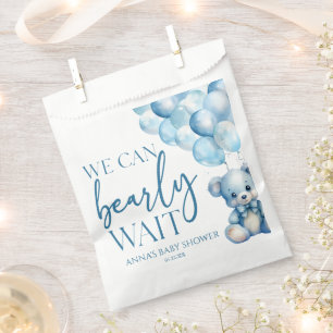 Bolsa De Papel Teddy Bear Blue Podemos Esperar Baby Shower