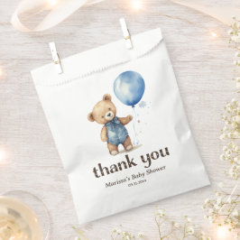 Bolsa De Papel Teddy Bear Boy Baby Shower Gracias