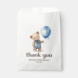 Bolsa De Papel Teddy Bear Boy Baby Shower Gracias