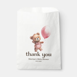Bolsa De Papel Teddy Bear Chica Baby Shower Gracias