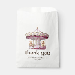 Bolsa De Papel Teddy Bear Chicas gemelos Baby Shower Gracias
