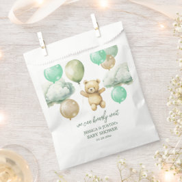 Bolsa De Papel Teddy Bear Globons Green Sky Baby Shower