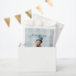 Bolsa De Papel Teddy Bear Jean Baby Shower Blue