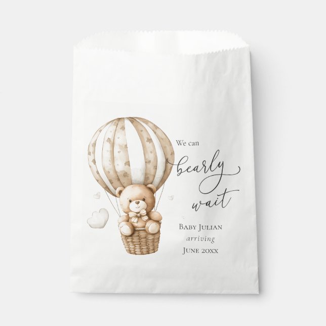 Bolsa De Papel Teddy Bear Podemos Esperar A Baby Shower (Anverso)