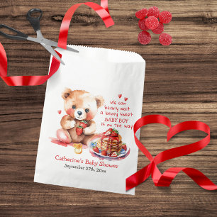 Bolsa De Papel Teddy Bear Strawberry Pancake Brunch Baby Shower