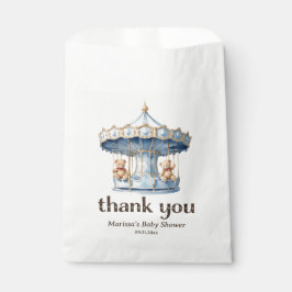 Bolsa De Papel Teddy Bear Twin Boy Baby Shower Gracias