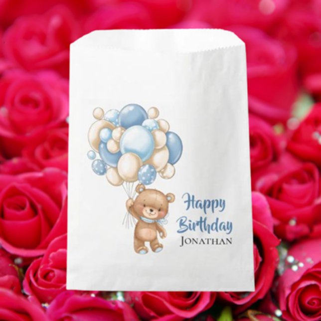 Bolsa De Papel Teddy Boy Feliz Cumpleaños - Blanco (Celebrate a fun-filled teddy bear birthday party!  )