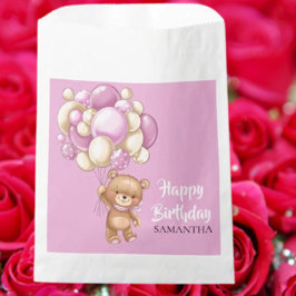 Bolsa De Papel Teddy Chica Pink Birday