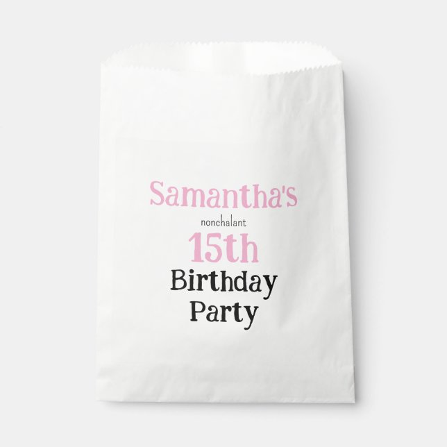 Bolsa De Papel Teen Nonchalant Birthday Party Invitation (Anverso)