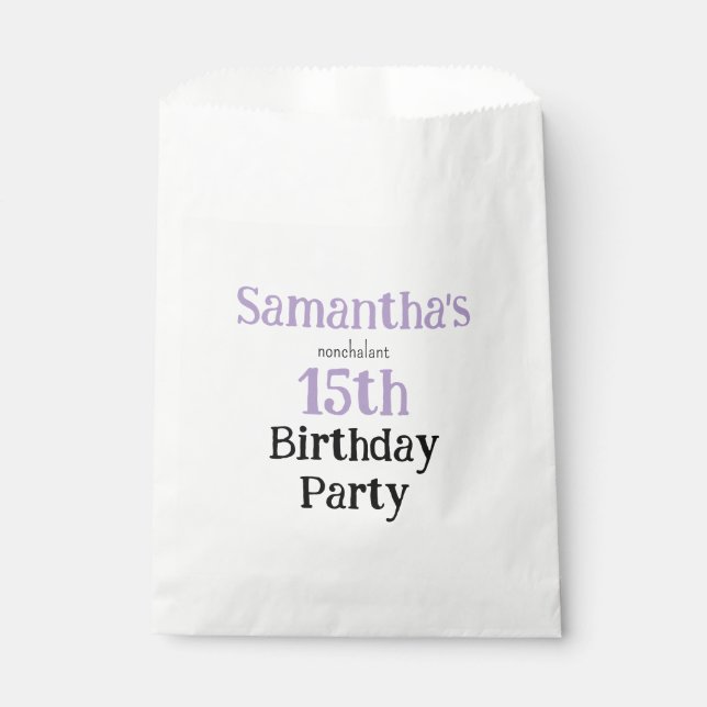 Bolsa De Papel Teen Nonchalant Birthday Party Invitation (Anverso)
