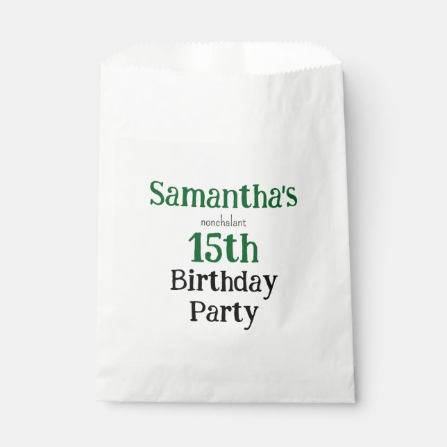 Bolsa De Papel Teen Nonchalant Birthday Party Invitation (Anverso)