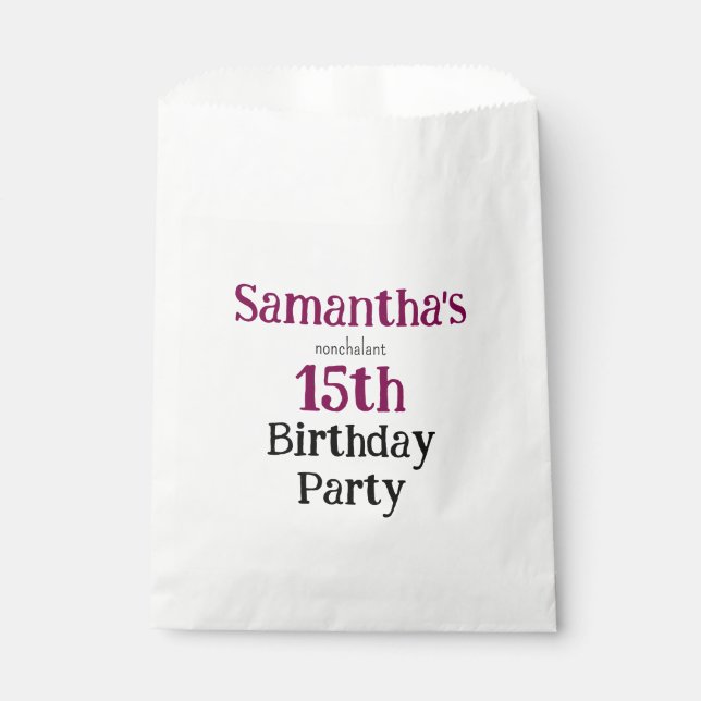 Bolsa De Papel Teen Nonchalant Birthday Party Invitation (Anverso)