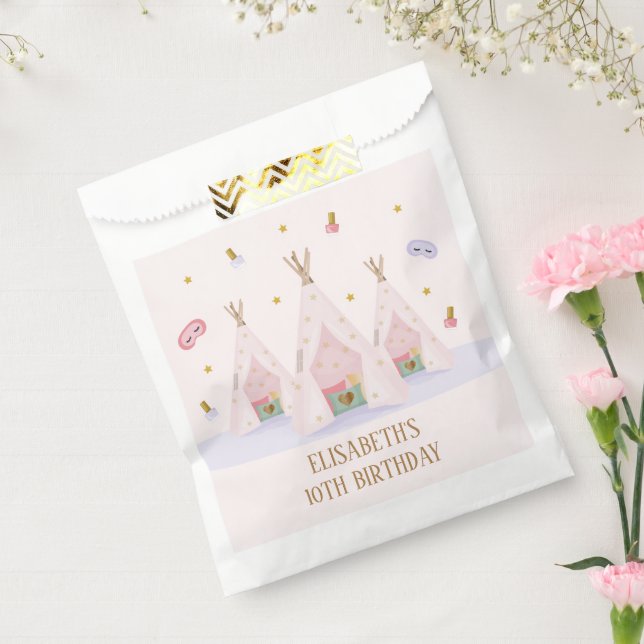 Bolsa De Papel Teepee Spa Birthday Party (Sellado)
