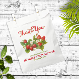 Bolsa De Papel Tema de fresa Baby Shower Gracias