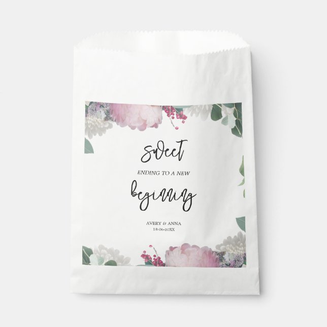 Bolsa De Papel Tema de la boda floral (Anverso)