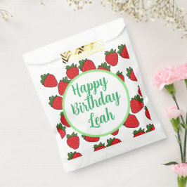 Bolsa De Papel Tema de la fiesta de cumpleaños de fresa