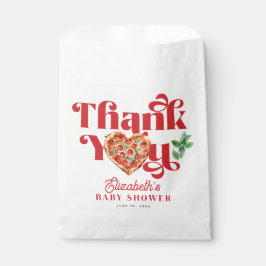 Bolsa De Papel Tema de pizza blanca roja