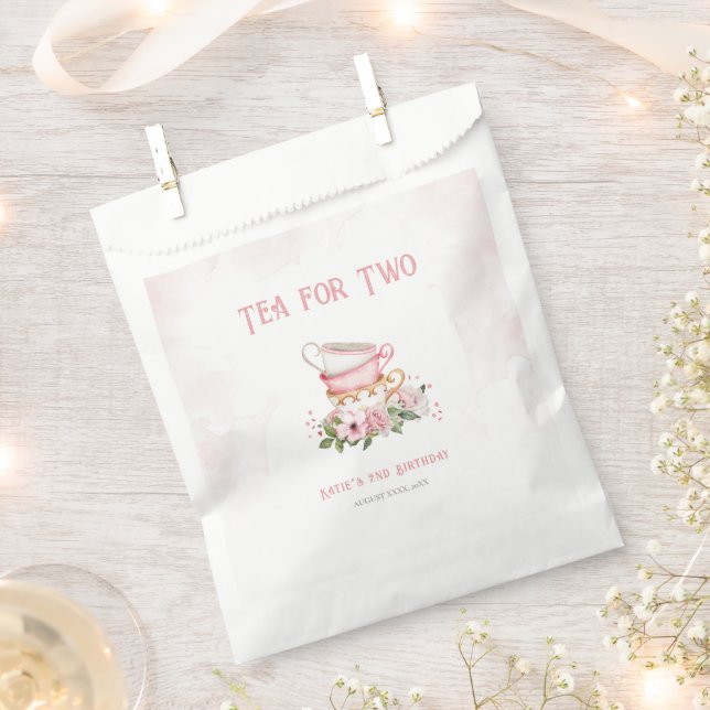 Bolsa De Papel Tema De Té Para Dos Tomas (Cortado)