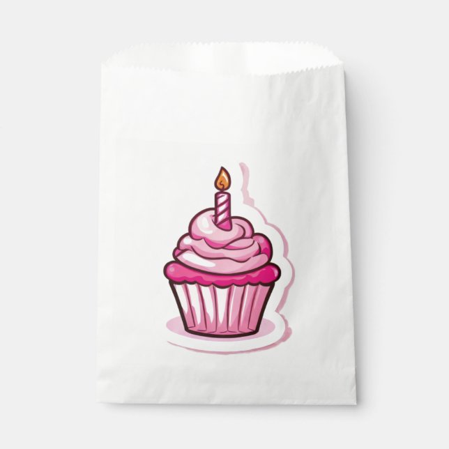 Bolsa De Papel Tema de torta dulce para Chica de cumpleaños (Anverso)