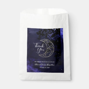 Bolsa De Papel Tema del Boda Celestial Starry Sky y Gold Moon