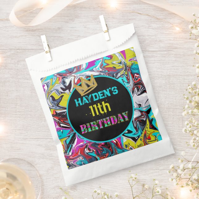 Bolsa De Papel Tema del graffiti cumpleaños (Cortado)