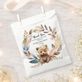 Bolsa De Papel Tema del oso rústico Género Baby Shower neutral