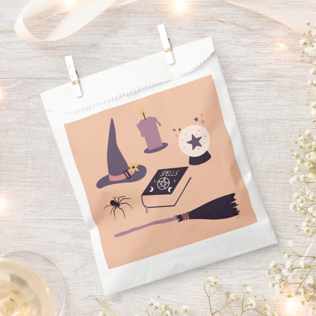 Bolsa De Papel Temática bruja caprichosa Cumpleaños o Halloween (Cortado)