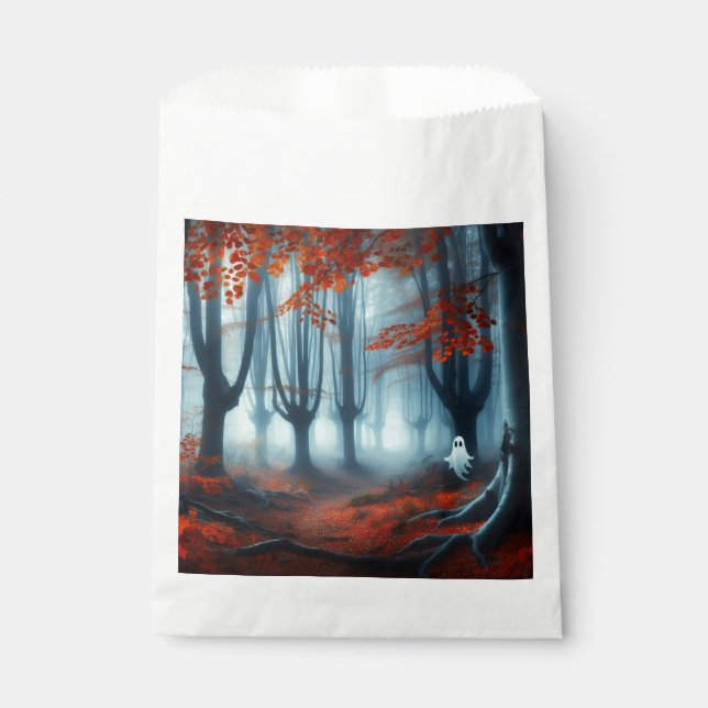 Bolsa De Papel Tembloroso bosque de otoño con un fantasma (Anverso)