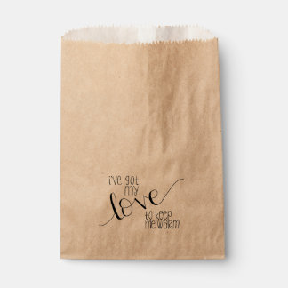 Bolsa De Papel Tengo mi amor para mantenerme cálida boda de invie