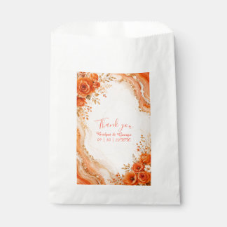 Bolsa De Papel Terracota naranja abstracto fluido mármol Boda   