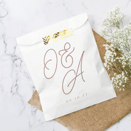 Bolsa De Papel Terracota | Script Watermark Monogram Boda