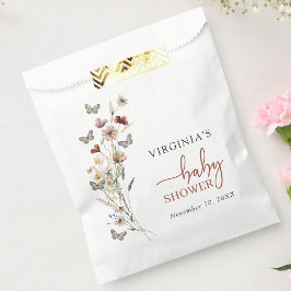 Bolsa De Papel Terracotta Boho Wildflower Baby Shower